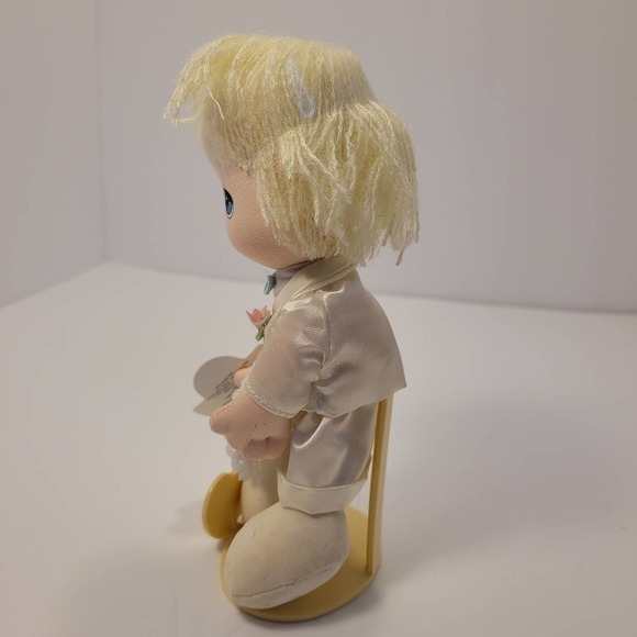 Precious Moments NWT 1990 Soft Ring Bearer Doll With Stand - Picture 3 of 7